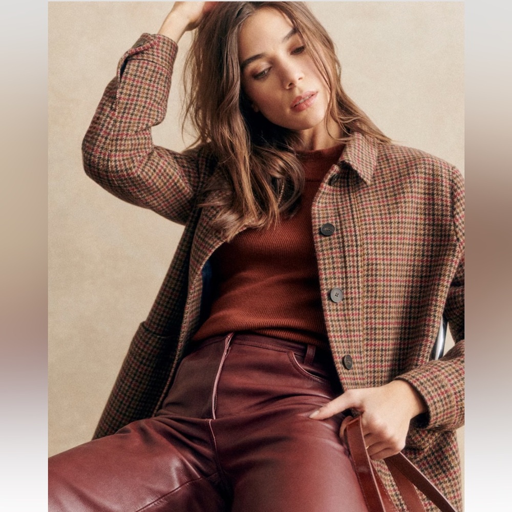 NWT Never Worn Sezane Will Jacket Multicoloured Houndstooth - Size XL - Picture 2 of 3